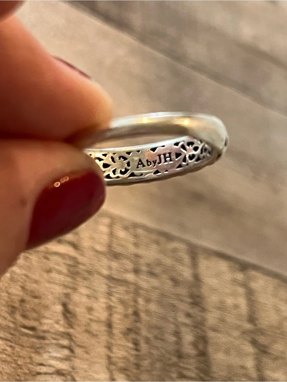 Angela by John Hardy Sterling Silver Floral Pattern Dome Ring size 10